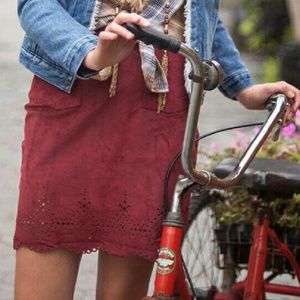 NWT anthro Leather lasercut skirt